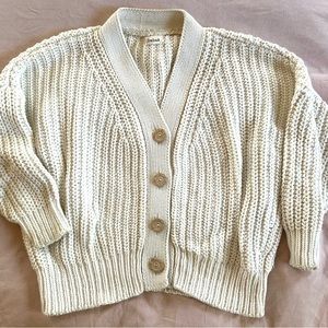 Babaa No.18 Cotton Cardigan Ivory/cream